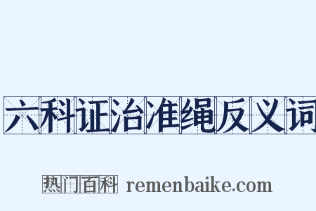 六科证治准绳反义词是什么意思的图片